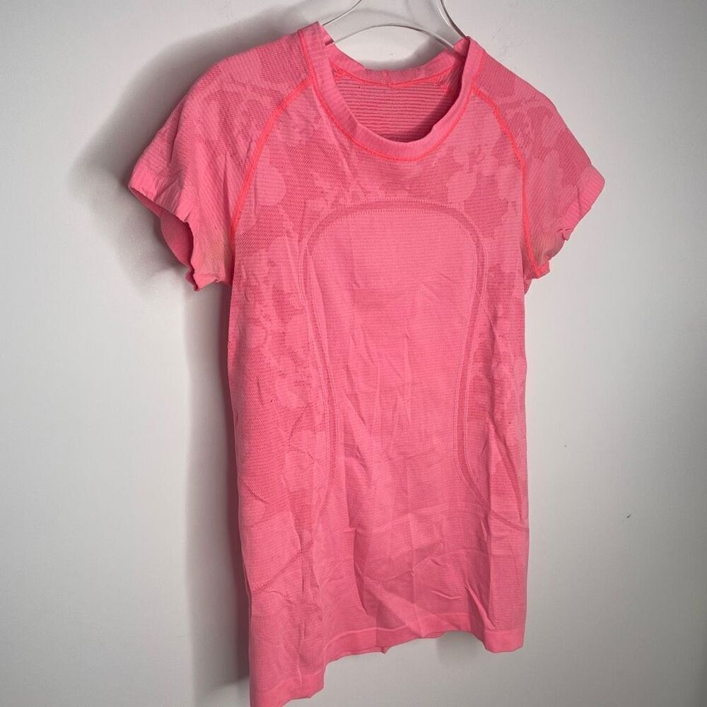 Lululemon Run Swiftly Tech Short Sleeve Pink Lace… - image 2